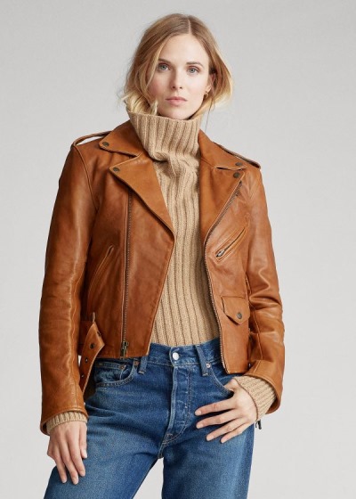 Women's Polo Ralph Lauren Sheepskin Moto Jackets | 168534MPK